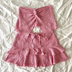 Free People Pink Skirt Set